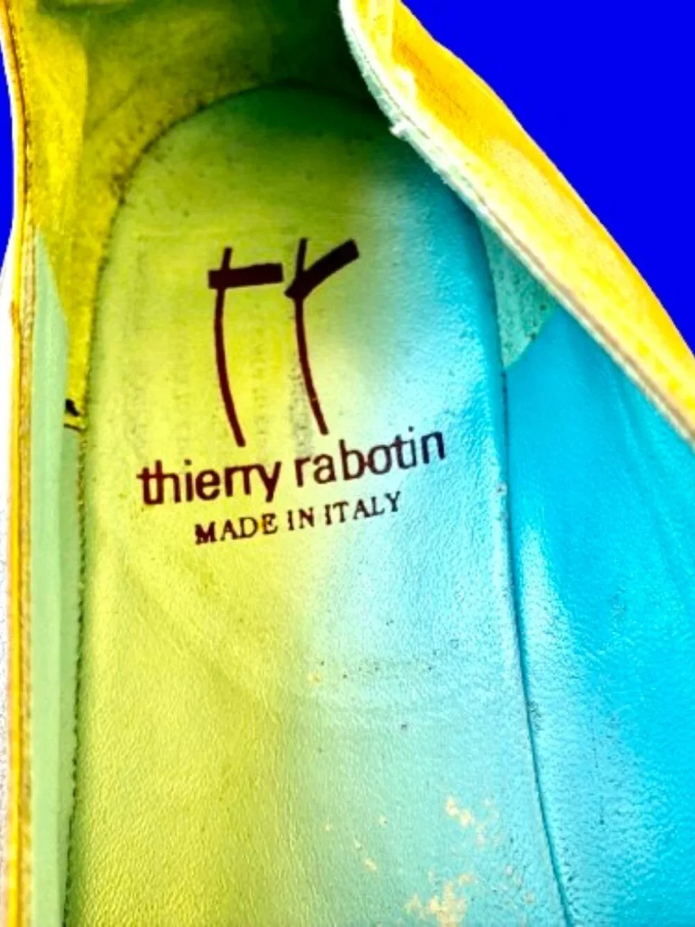 Thierry Rabotin Grace Platinum Gold Metalliic Leather Ballet Flat size 40 9.5